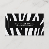 Moderne Zebra Print Zwart-wit QR-code & socials Visitekaartje (Voorkant)