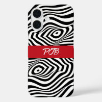 Moderne Zebra Stripe iPhone Case – Vetgedrukte Mon