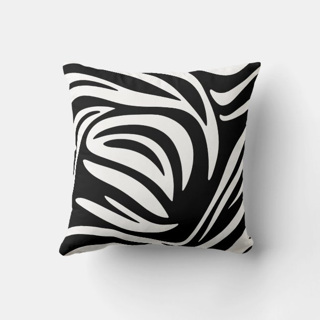 Moderne Zebra Stripes Abstract Ontwerp Kussen (Achterkant)