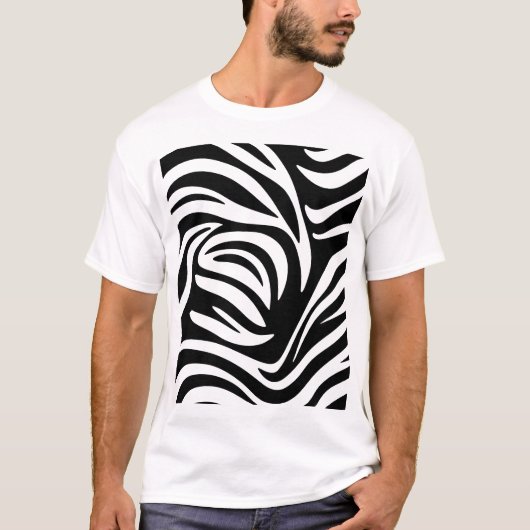 Moderne Zebra Stripes Abstract Ontwerp T-shirt (Voorkant)