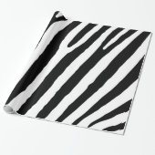 Moderne Zebra Stripes Black en White Cool Abstract Cadeaupapier (Uitgerold)