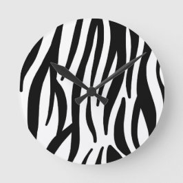 Moderne zebraprint wandklok - Krachtige abstracte Ronde Klok