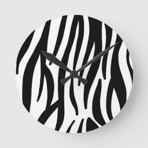 Moderne zebraprint wandklok - Krachtige abstracte Ronde Klok