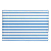 Moderne Zee Blue en White Stripe Beachy Kussensloop (Achterkant-Links)