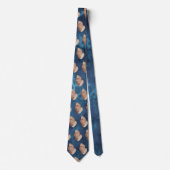 Moderne Zee Blue Seashell-Stropdas Stropdas (Voorkant)