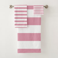 Moderne Zee roze en wit gestreept patroon