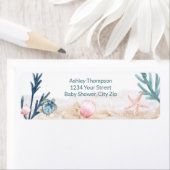 Moderne Zee-schildpad Etiket (Insitu)