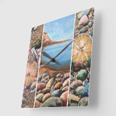 MODERNE ZEEGEZICHTEN VIERKANTE KLOK (Hoek)