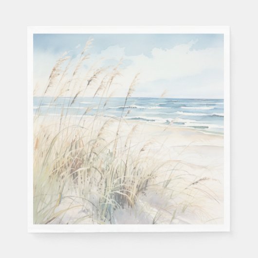 Moderne zeekleurige waterverf bruidsdouche servet (Voorkant)