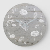 Moderne zeeschelpen met drijfhout grote klok (Voorkant)