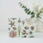 Moderne  zeeshells briefkaart (Staand voorkant)