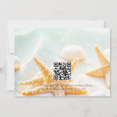 Moderne Zeester-Schelpen QR-code Strand Bruiloft Save The Date (Achterkant)