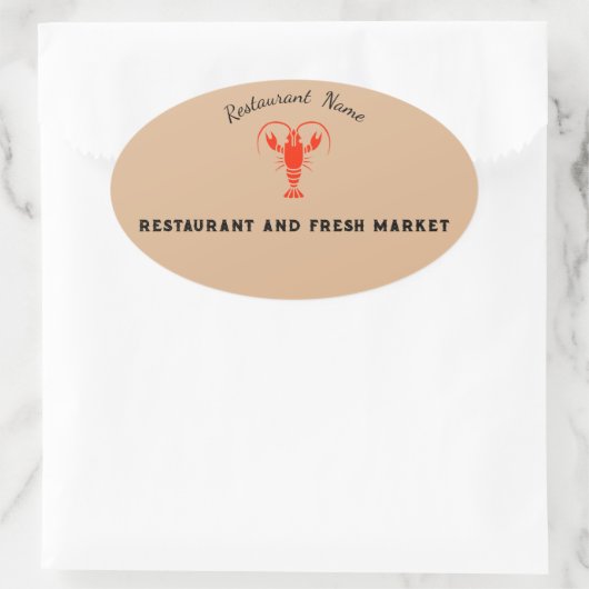 Moderne zeevruchten Restaurant & Markt rivierkreef Ovale Sticker (Tas)