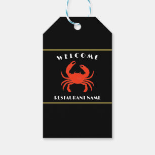 Moderne zeevruchten welkom red Crab custom persona Cadeaulabel