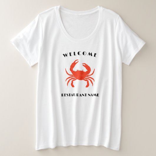 Moderne zeevruchten welkom red Crab custom persona Grote Maat T-shirt (Design voorkant)