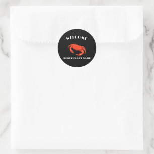 Moderne zeevruchten welkom red Crab custom persona Ronde Sticker