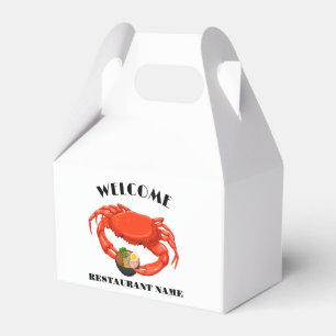 Moderne zeevruchten welkom rode Crab ramen aangepa Bedankdoosjes