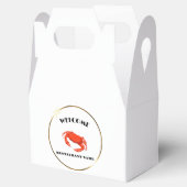 Moderne zeevruchten welkom rode krab aangepaste na bedankdoosjes (Geopend)