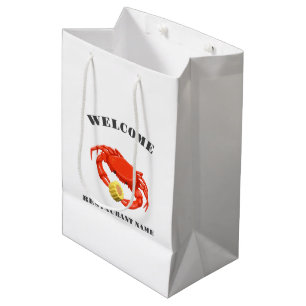Moderne zeevruchten welkom rode krab maïs aangepas medium cadeauzakje