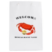 Moderne zeevruchten welkom rode krab maïs aangepas medium cadeauzakje (Voorkant)