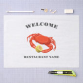Moderne zeevruchten welkom rode krab maïs aangepas tissuepapier (Craft)