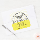 Moderne Zelfgemaakte Honing JAR Vierkante Sticker (Envelop)