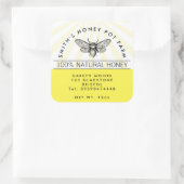 Moderne Zelfgemaakte Honing JAR Vierkante Sticker (Tas)