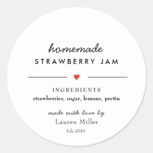 Moderne zelfgemaakte jam pot inmaken ronde sticker
