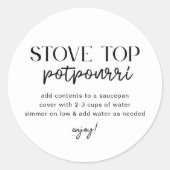 Moderne zelfgemaakte kerst-simmerpotpourri ronde sticker (Voorkant)