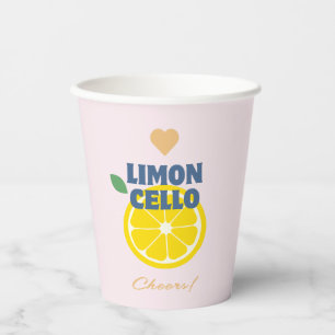 Moderne zelfgemaakte limoncello likeur papier cup papieren bekers