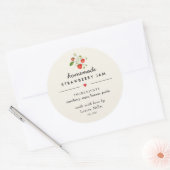 Moderne Zelfgemaakte Strawberry Jam Jar Sticker (Envelop)