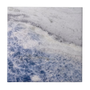 Moderne Zen Blauw Calciet Kwarts Kristal Print Tegeltje