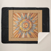 Moderne Zen Boho Vreedzame Oranje Zonnepijlen Bric Sherpa Deken (Voorkant (horizontaal))