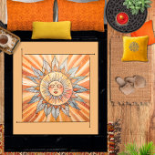 Moderne Zen Boho Vreedzame Oranje Zonnepijlen Bric Sherpa Deken
