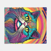Moderne Zen Cat Fleece Deken (Voorkant (Horizontaal))