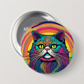 Moderne zen kat ronde button 7,6 cm (Voorkant /achterkant)