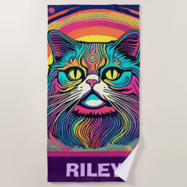 Moderne zen kat strandlaken