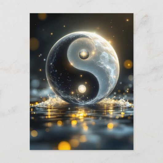 Moderne Zen Yin en Yang vibes Briefkaart (Voorkant)
