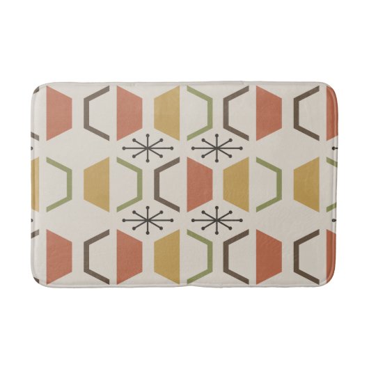 Moderne zeshoeken uit het midden van de eeuw veelk badmat (Voorkant)