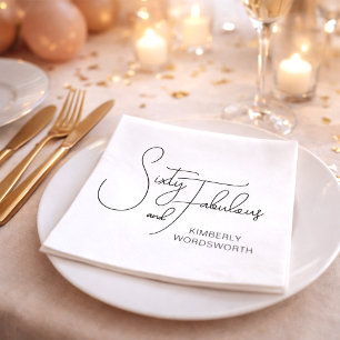 Moderne zestig en fantastisch 60ste verpartij servet