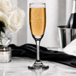 Moderne zestig en fantastisch vetgedrukte 60ste ve champagne fluitglas