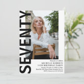 Moderne ZEVENTY Foto 70th Birthday Party Kaart (Staand voorkant)