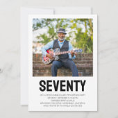 Moderne ZEVENTY Foto 70th Birthday Party Kaart (Voorkant)