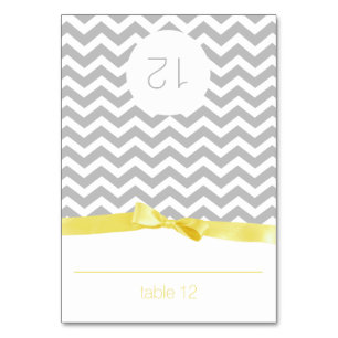 Moderne Zig Zag en Yellow Bow Zitplaatsen Kaart