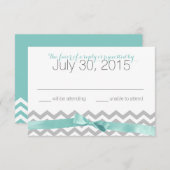 Moderne Zigzag Aqua en Bow Response Kaart (Voorkant / Achterkant)