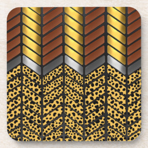Moderne Zigzag Chevron Luipaard Dierprint Bier Onderzetter