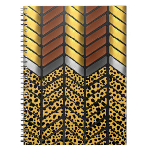 Moderne Zigzag Chevron Luipaard Dierprint Notitieboek