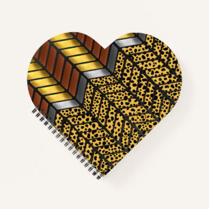 Moderne Zigzag Chevron Luipaard Dierprint Notitieboek