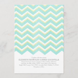 Moderne zigzag Wedding Invitations Kaart