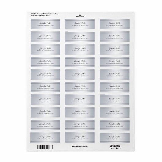 Moderne Zilver Sjabloon handgeschreven Script-teks Etiket (Full Sheet)
